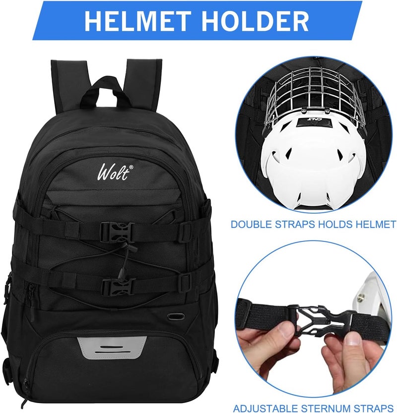 WOLT Lacrosse Bag-Lacrosse Backpack with Two Sticks Holder-Large Field Hockey Bag Holds All Sport Gears - Image 5